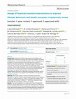 Research paper thumbnail of Design of financial incentive interventions to improve lifestyle behaviors and health outcomes: A systematic review