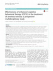 Research paper thumbnail of Effectiveness of enhanced cognitive behavioral therapy (CBT-E) in the treatment of anorexia nervosa: a prospective multidisciplinary study