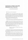 Research paper thumbnail of Comments on "Rape in the field. Reflections from a survivor