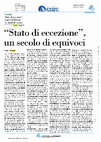 Research paper thumbnail of Damiano Palano, "Stato di eccezione", un secolo di equivoci, in "Avvenire", 1 maggio 2022, p. 19 (recensione a M. Croce - A. Salvatore, Cos'è lo stato di eccezione,  Nottetempo, Roma, 2022).