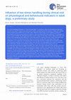 Research paper thumbnail of Influence of low stress handling during clinical visit on physiological and behavioural indicators in adult dogs: a preliminary study