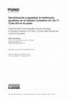 Research paper thumbnail of Discriminación e igualdad: el matrimonio igualitario en la Opinión Consultiva OC-24/17 Corte IDH en Ecuador