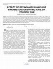 Research paper thumbnail of Effect of Drying and Blanching Parameters on Drying Rate of 'Poundo' Yam