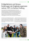 Research paper thumbnail of Erfolgsfaktoren und Herausforderungen der Massnahme zur sozi-oprofessionellen Eingliederung «VIP» im Kanton Freiburg