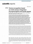 Research paper thumbnail of Texture recognition based on multi-sensory integration of proprioceptive and tactile signals