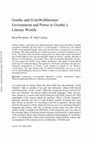 Research paper thumbnail of Goethe and (Um)Weltliteratur: Environment and Power in Goethe’s Literary Worlds