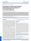 Research paper thumbnail of Preparation of deuterium‐labeled biotransformation products of 2,4,6‐trinitrotoluene