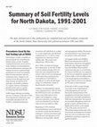 Research paper thumbnail of Summary of Soil Fertility Levels for North Dakota, 1991-2001