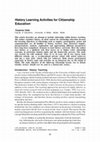 Research paper thumbnail of History Learning Activities for Citizenship Education1