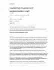 Research paper thumbnail of Leadership development : containment enough