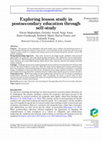 Research paper thumbnail of Exploring lesson study in postsecondary education through self-study