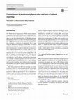 Research paper thumbnail of Current trends in pharmacovigilance: value and gaps of patient reporting