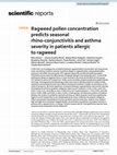 Research paper thumbnail of Ragweed pollen concentration predicts seasonal rhino-conjunctivitis and asthma severity in patients allergic to ragweed