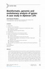 Research paper thumbnail of Bioinformatic, genomic and evolutionary analysis of genes: A case study in dipteran CSPs