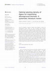 Research paper thumbnail of Optimal planting density of Agave for maximising aboveground biomass: A systematic literature review