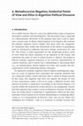 Research paper thumbnail of Metadiscursive Negation, Evidential Points of View and Ethos in Argentine Political Discourse