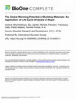 Research paper thumbnail of The Global Warming Potential of Building Materials: An Application of Life Cycle Analysis in Nepal