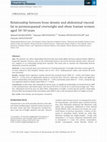 Research paper thumbnail of Relationship between bone density and abdominal visceral fat in premenopausal overweight and obese Iranian women aged 30–50 years