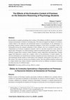 Research paper thumbnail of The effects of the evaluative content of premises on the deductive reasoning of psychology students