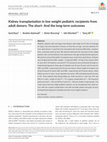 Research paper thumbnail of Kidney transplantation in low weight pediatric recipients from adult donors: The short‐ And the long‐term outcomes