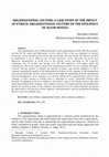 Research paper thumbnail of Organizational Culture: A Case Study Of The Impact Of Ethical Organizational Culture On The Efficiency Of Accor Hotels