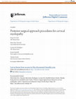 Research paper thumbnail of Posterior surgical approach procedures for cervical myelopathy