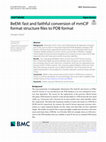 Research paper thumbnail of BeEM: fast and faithful conversion of mmCIF format structure files to PDB format