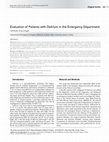 Research paper thumbnail of Evaluation of Patients with Delirium in the Emergency Department