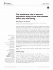 Research paper thumbnail of The moderator role of emotion regulation ability in the link between stress and well-being