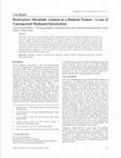 Research paper thumbnail of Rrefractory Metabolic Acidosis in a Diabetic Patient : A case of Unsuspected Methanol Intoxication