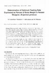 Research paper thumbnail of Determination of optimum feeding rate expressed as percent of body weight in Persian sturgeon, Acipenser persicus