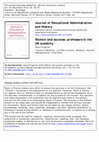 Research paper thumbnail of Women and Success: Professors in the UK Academy