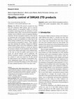 Research paper thumbnail of Quality control of SIRGAS ZTD products