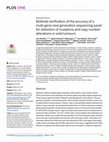 Research paper thumbnail of Multisite verification of the accuracy of a multi-gene next generation sequencing panel for detection of mutations and copy number alterations in solid tumours