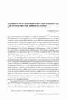 Research paper thumbnail of ¿Cambios en La Distribución Del Ingreso en Las Economías De América Latina?