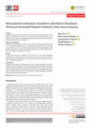 Research paper thumbnail of Retrospective evaluation of patients admitted to Karadeniz Technical University Pediatric Dentistry clinic due to trauma