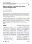 Research paper thumbnail of Antibacterial characteristics of glass ionomer cements containing antibacterial agents: an in vitro study