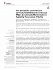 Research paper thumbnail of The Secretome Derived From 3D-Cultured Umbilical Cord Tissue MSCs Counteracts Manifestations Typifying Rheumatoid Arthritis