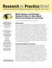 Research paper thumbnail of What Algebra and Biology Students Have to Say About Universal Design for Learning (NCSET Research to Practice Brief)