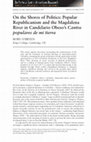 Research paper thumbnail of On the Shores of Politics: Popular Republicanism and the Magdalena River in Candelario Obeso'sCantos populares de mi tierra