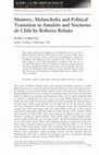 Research paper thumbnail of Memory, Melancholia and Political Transition in Amuleto and Nocturno de Chile by Roberto Bolaño