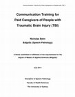 Research paper thumbnail of Communication training for paid caregivers of people with traumatic brain injury (TBI)