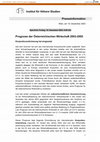 Research paper thumbnail of Prognose der österreichischen Wirtschaft 2003-2005: Jahresmodell LIMA/99 ; Ökonometrisches Forschungsprogramm des Instituts für Höhere Studien