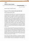 Research paper thumbnail of Prognose der österreichischen Wirtschaft 2003-2004: Jahresmodell LIMA/99 ; Ökonometrisches Forschungsprogramm des Instituts für Höhere Studien