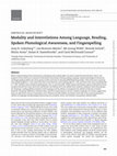 Research paper thumbnail of Modality and Interrelations Among Language, Reading, Spoken Phonological Awareness, and Fingerspelling