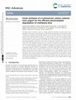 Research paper thumbnail of Facile synthesis of a luminescent carbon material from yogurt for the efficient photocatalytic degradation of methylene blue