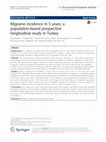 Research paper thumbnail of Migraine incidence in 5 years: a population-based prospective longitudinal study in Turkey