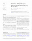 Research paper thumbnail of Elemental allelopathy by an arsenic hyperaccumulating fern, Pteris vittata L