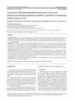 Research paper thumbnail of Assessment of Breastfeeding Education by Face to Face and Small-Group Education Methods in Mothers’ Self-Efficacy in Kazeroun Health Centers in 2015