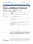 Research paper thumbnail of Existence and uniqueness of solutions for a class of fractional nonlinear boundary value problems under mild assumptions